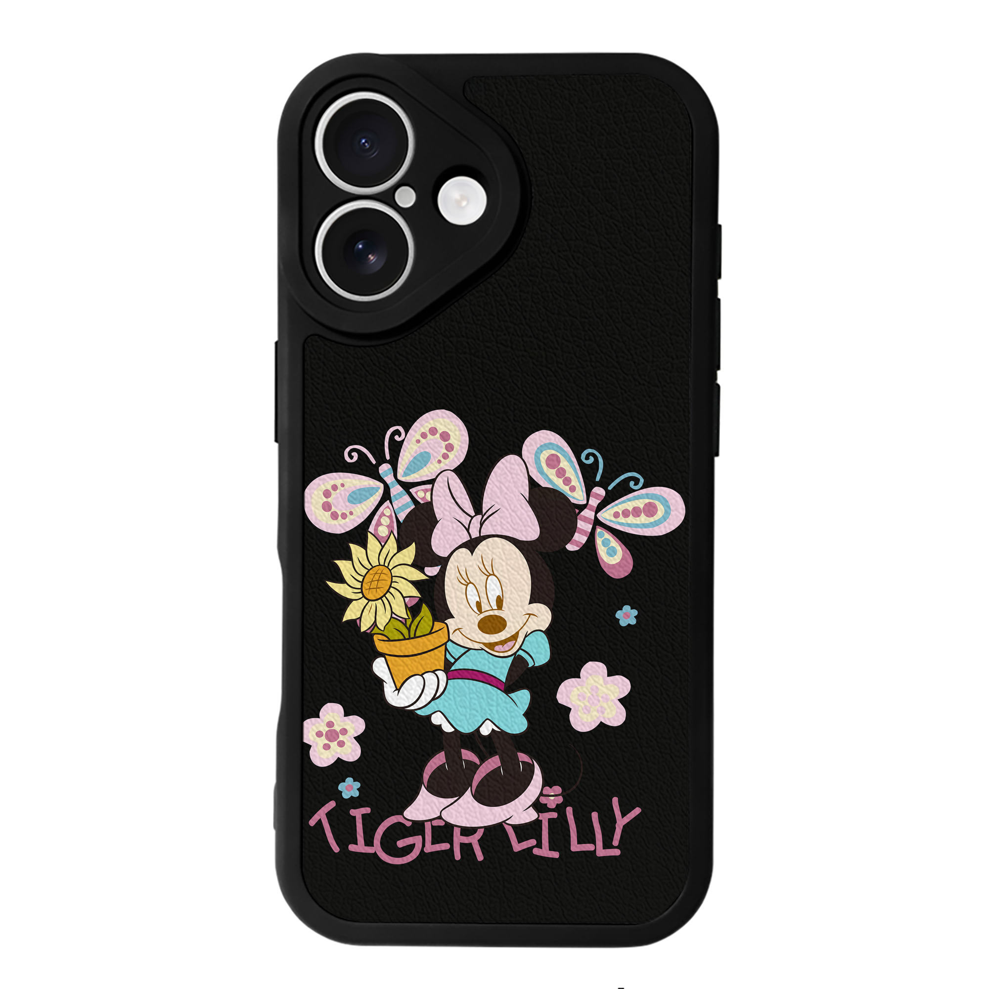 （画像用） ミッキーマウス Mickey Mouse 【iPhone 16シリーズ対応】シリコンスマホケース（レザー調） 材質：シリコン